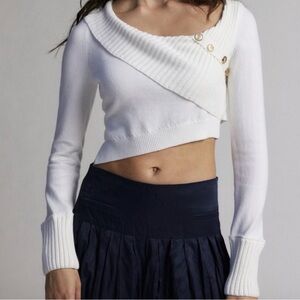Silence and Noise Asymmetrical Button Sweater